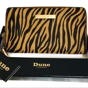 ‎Dune London zebra print leather wallet/wristlet D6